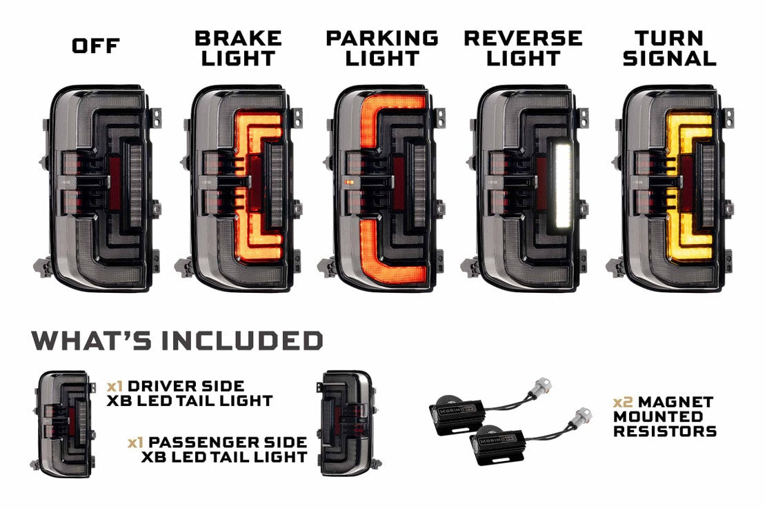 2021+ Ford Bronco Red Smoked XB LED Low Profile Tail Lights - AutoLEDTech.com