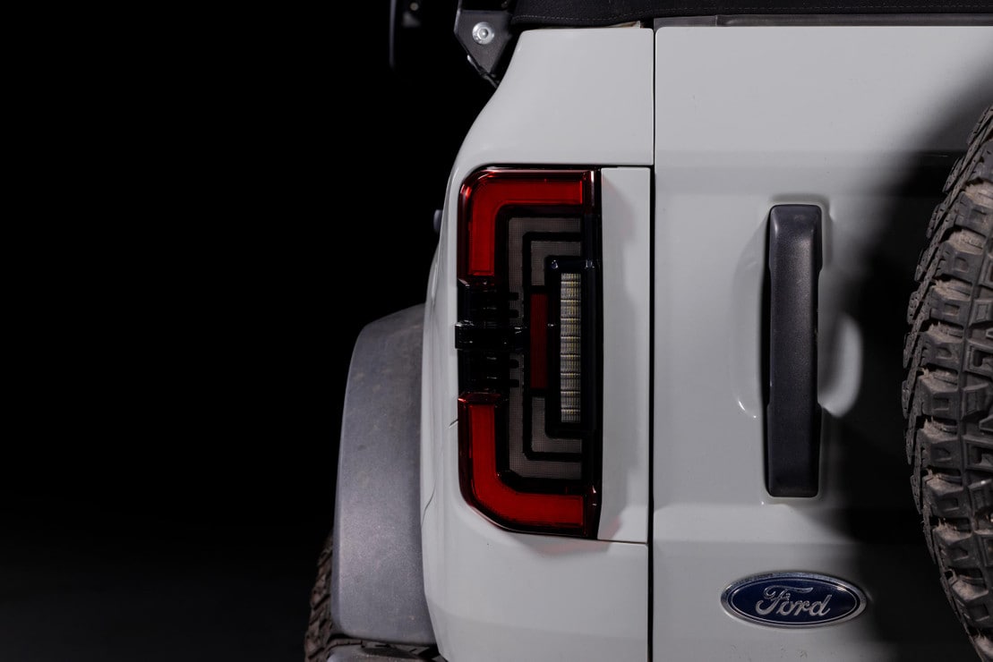 2021+ Ford Bronco Red Smoked XB LED Low Profile Tail Lights - AutoLEDTech.com