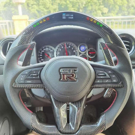 2009-2020 Nissan 370z Custom Carbon Fiber Steering Wheel - AutoLEDTech.com