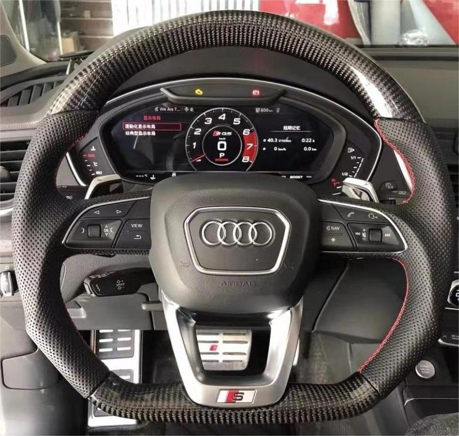 2015-2026+ Audi Q3/Q5/Q7/Q8 Custom Carbon Fiber Steering Wheel - AutoLEDTech.com