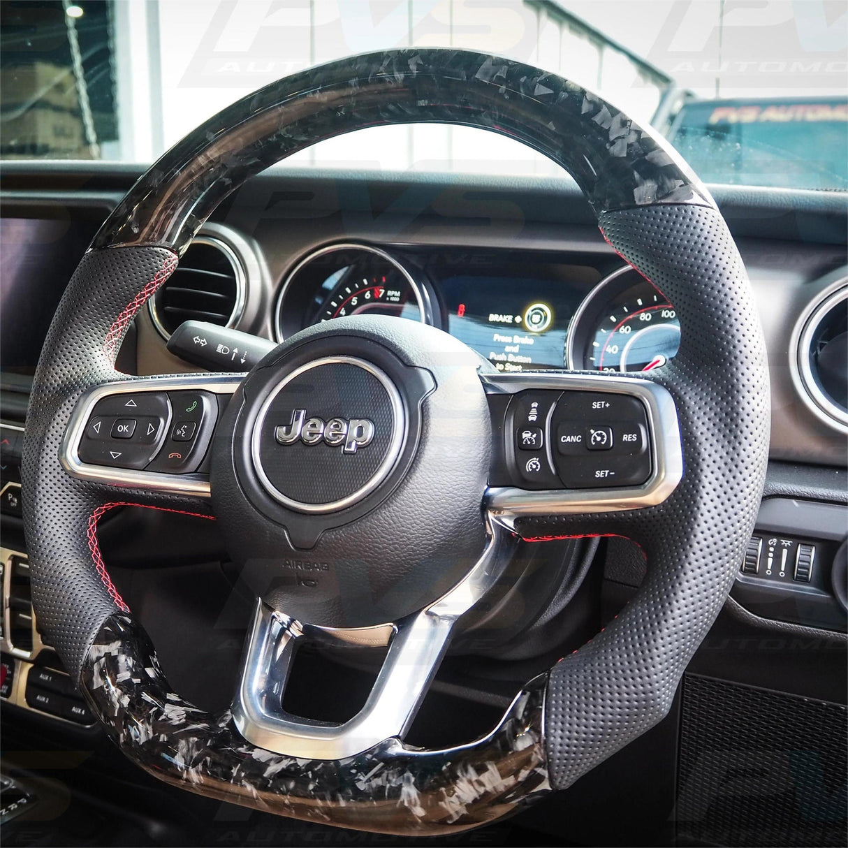 2019-2026+ Jeep Wrangler JL Gladiator JT Custom Carbon Fiber Steering Wheel - AutoLEDTech.com