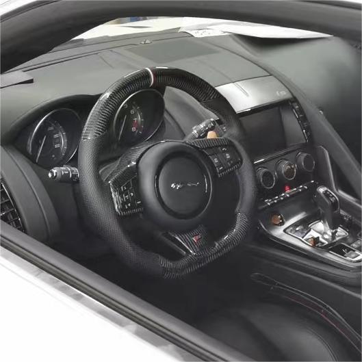 2014-2025 Jaguar F-Type F-Pace Custom Carbon Fiber Steering Wheel - AutoLEDTech.com
