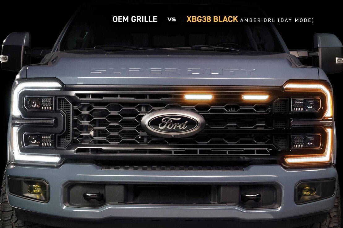 2023-2026+ Ford Super Duty White Amber LED XBG Grill Light Assembly - AutoLEDTech.com