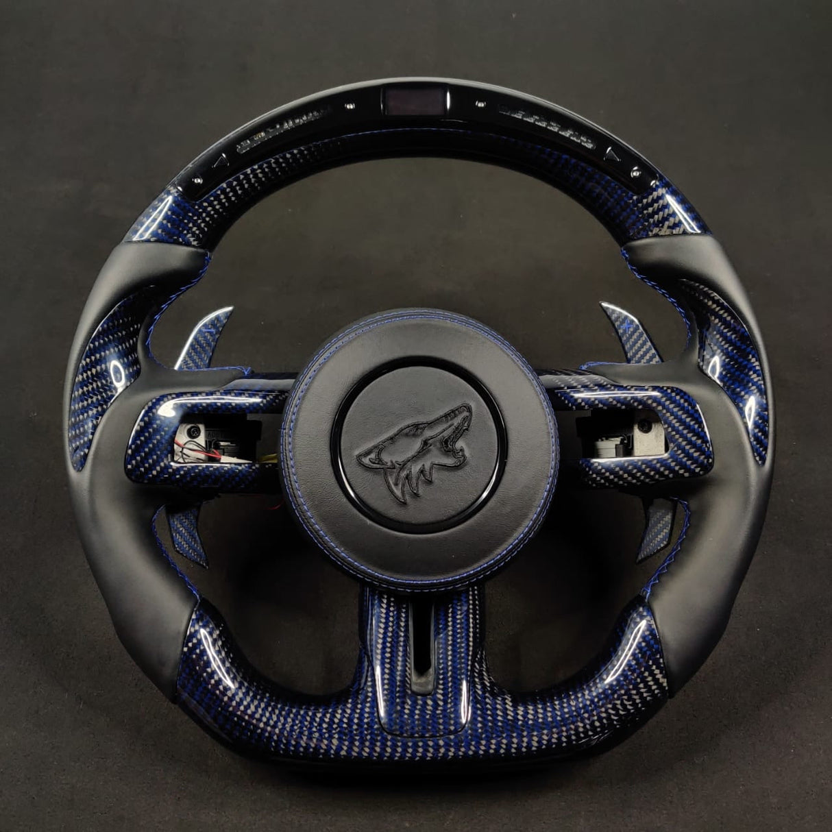 2024-2026+ Ford Mustang S650 Carbon Fiber LED Steering Wheel - AutoLEDTech.com
