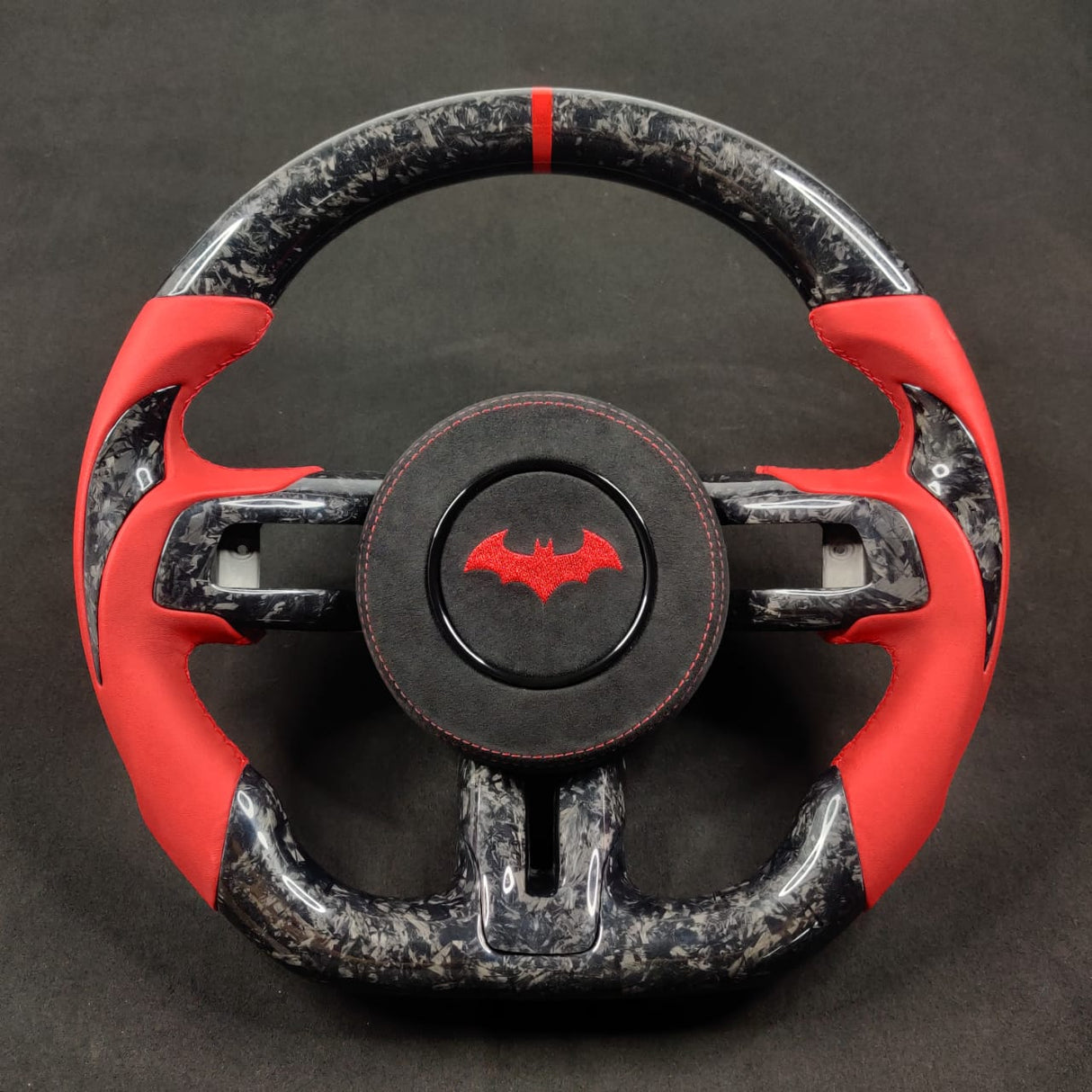 2024-2026+ Ford Mustang S650 Carbon Fiber LED Steering Wheel - AutoLEDTech.com