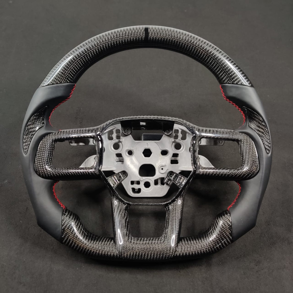 2024-2026+ Ford Mustang S650 Carbon Fiber LED Steering Wheel - AutoLEDTech.com