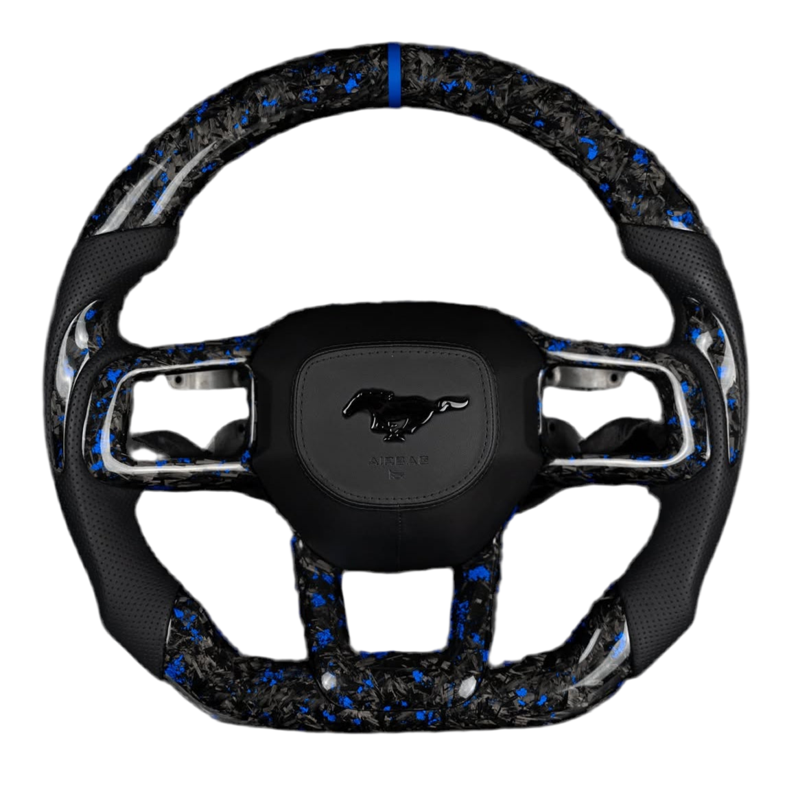 2024-2026+ Ford Mustang S650 Carbon Fiber LED Steering Wheel - AutoLEDTech.com
