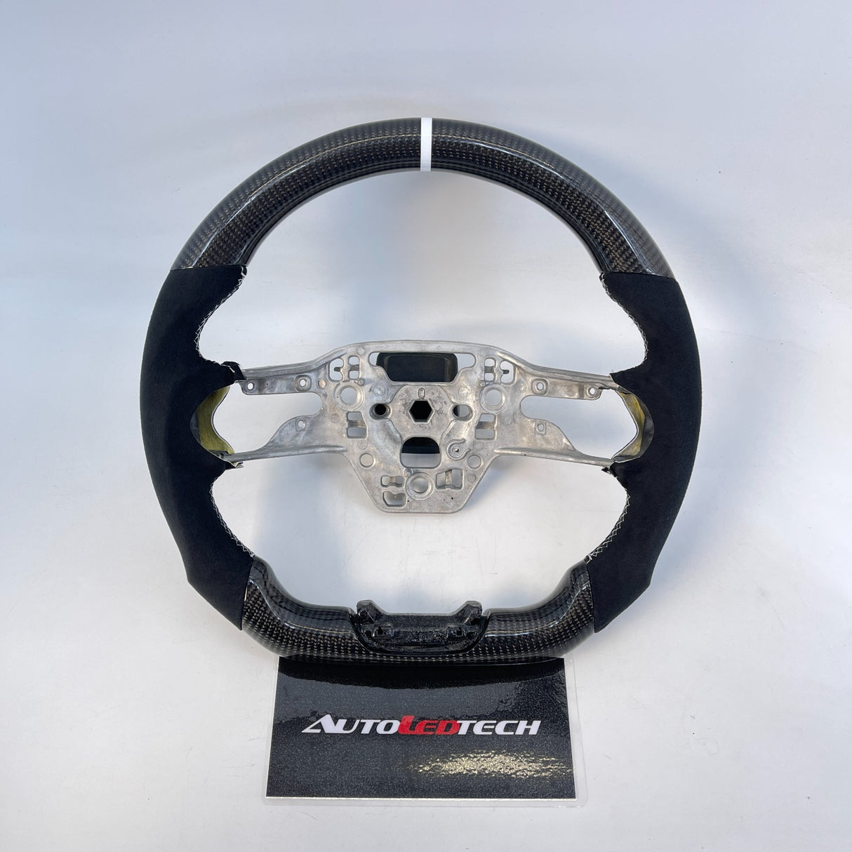 2024-2026+ Ford Mustang S650 Carbon Fiber LED Steering Wheel - AutoLEDTech.com