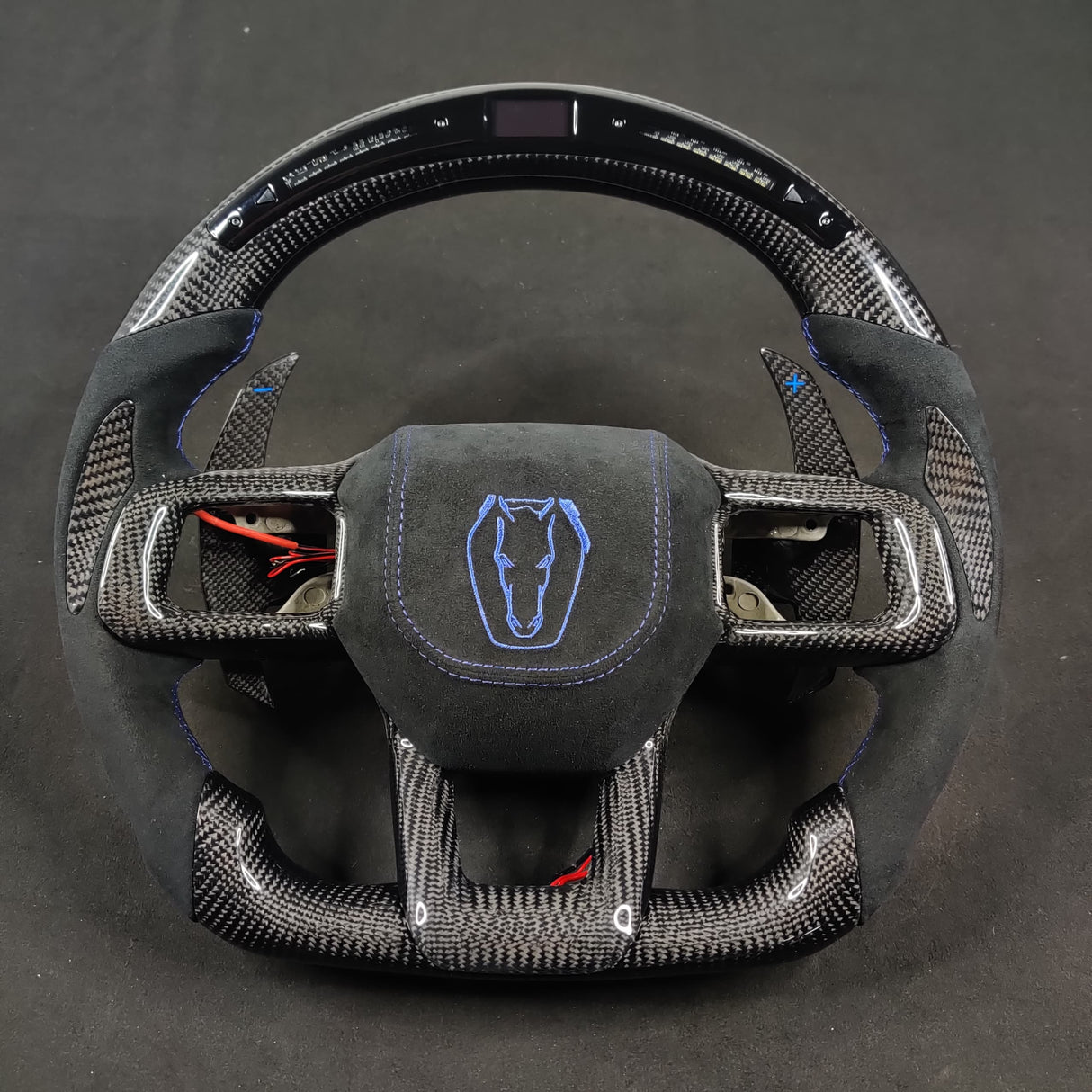 2024-2026+ Ford Mustang S650 Carbon Fiber LED Steering Wheel - AutoLEDTech.com