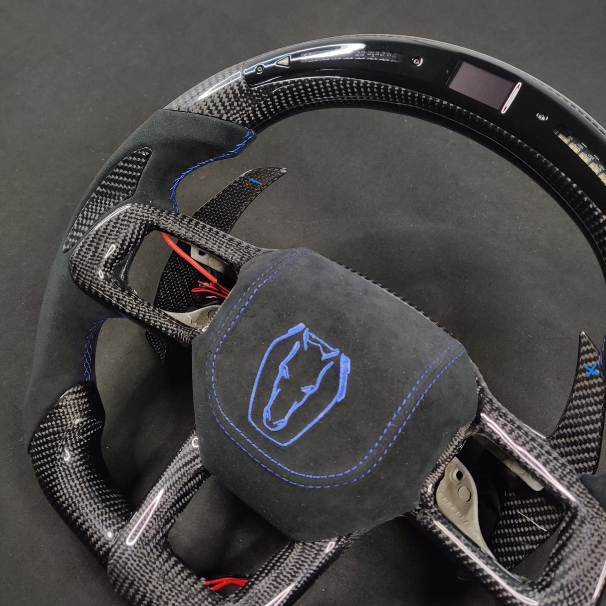 2024-2026+ Ford Mustang S650 Carbon Fiber LED Steering Wheel - AutoLEDTech.com