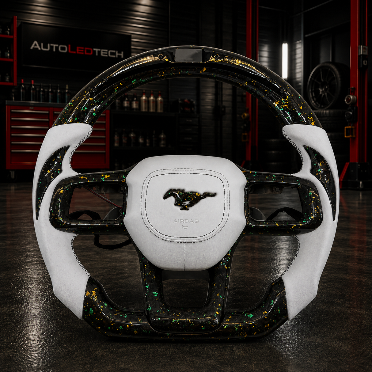 2024-2026+ Ford Mustang S650 Carbon Fiber LED Steering Wheel