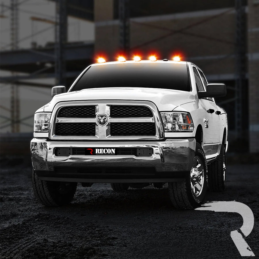 2003-2018 Dodge Ram HD 2500 3500 2WAY Smoked White Amber LED Roof Cab Lights