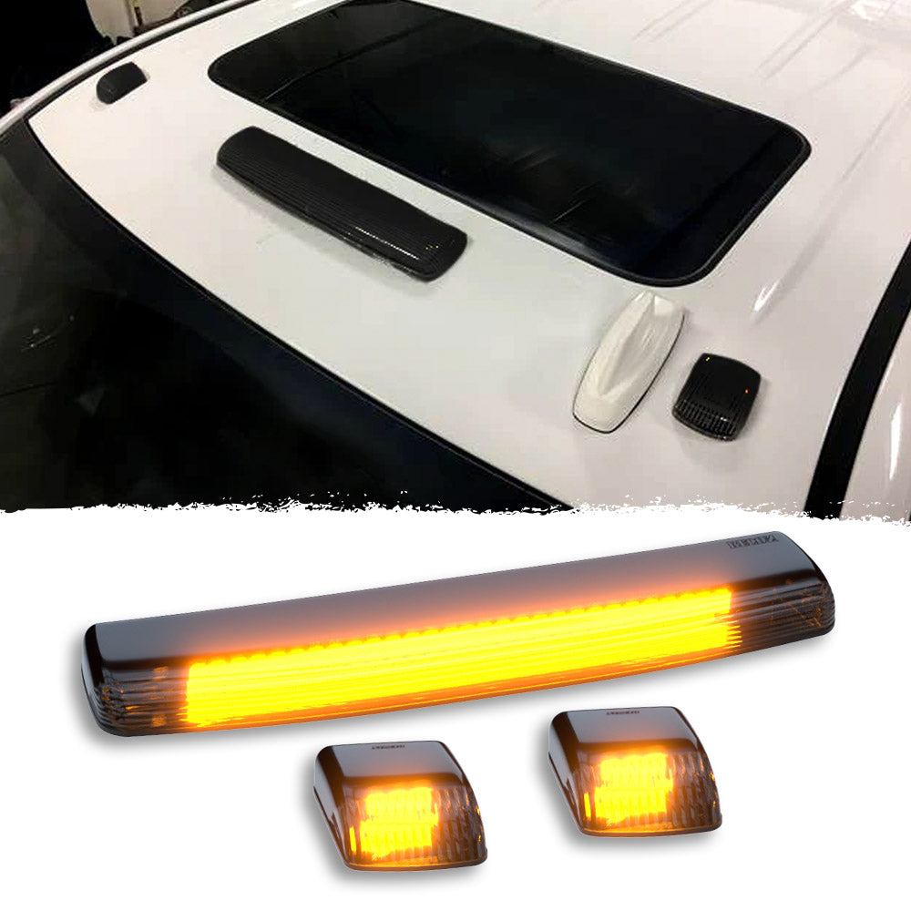 2015-2019 GMC Chevy HD Clear Smoked White Amber 2Way LED Roof Cab Lights