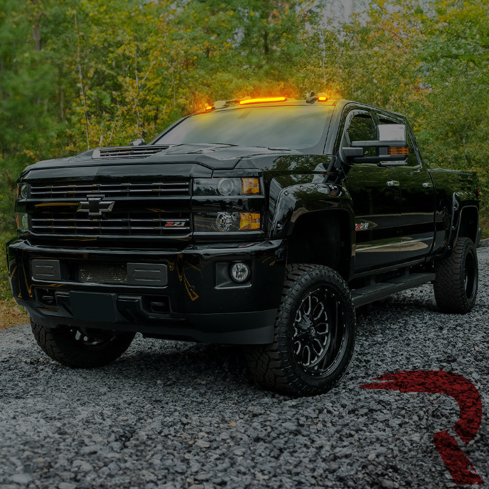 2015-2019 GMC Chevy HD Clear Smoked White Amber 2Way LED Roof Cab Lights