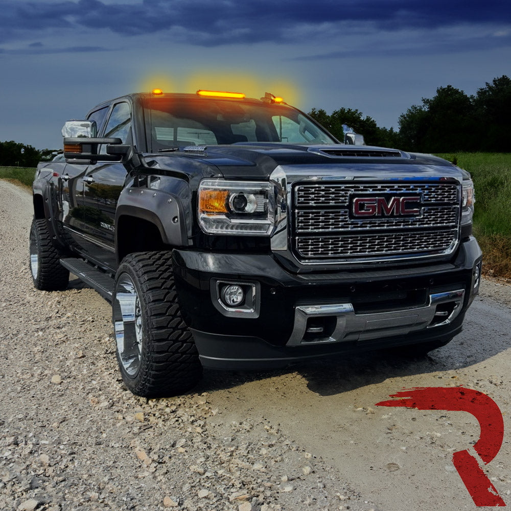 2015-2019 GMC Chevy HD Clear Smoked White Amber 2Way LED Roof Cab Lights