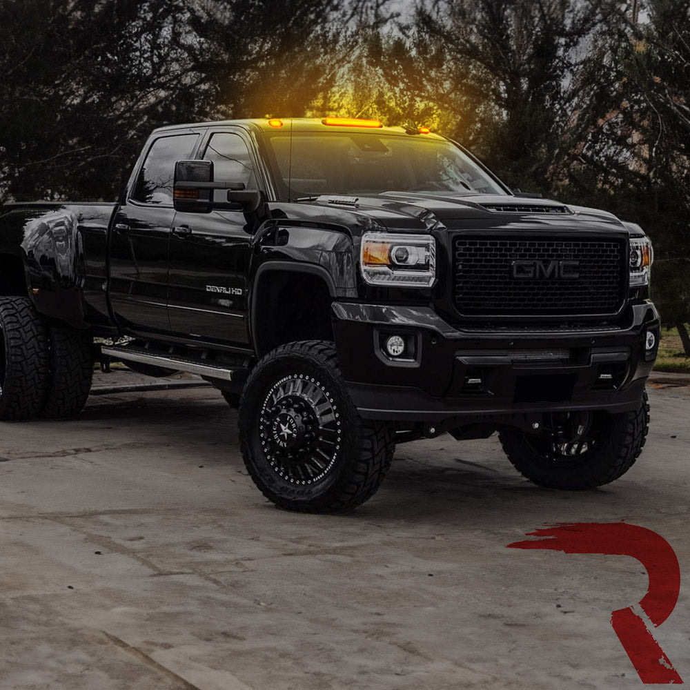 2015-2019 GMC Chevy HD Clear Smoked White Amber 2Way LED Roof Cab Lights