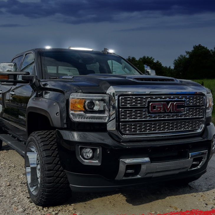 2015-2019 GMC Chevy HD Clear Smoked White Amber 2Way LED Roof Cab Lights