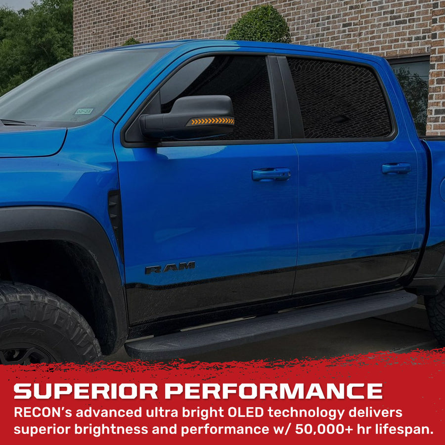 2019-2024 Ram TRX 1500 Smoked White Amber Scanning LED Mirror Lights