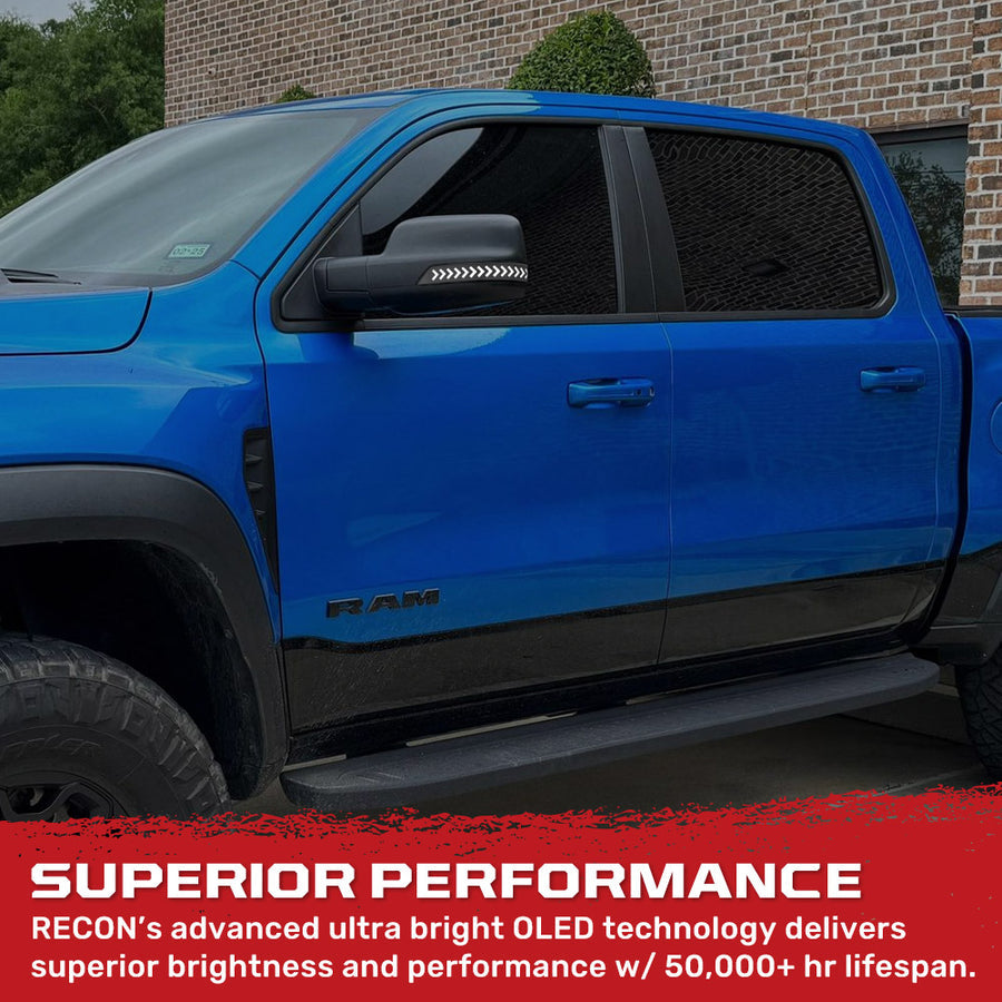 2019-2024 Ram TRX 1500 Smoked White Amber Scanning LED Mirror Lights