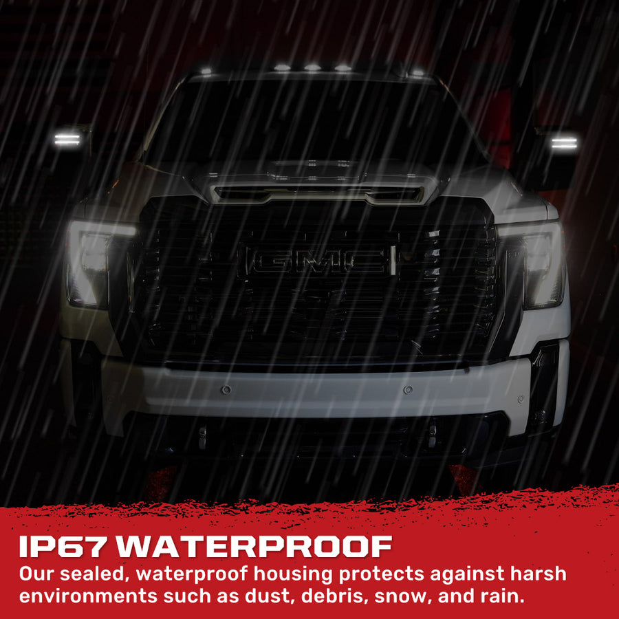 2020-2026+ GMC Chevy Sierra Silverado Smoked LED Mirror Lights