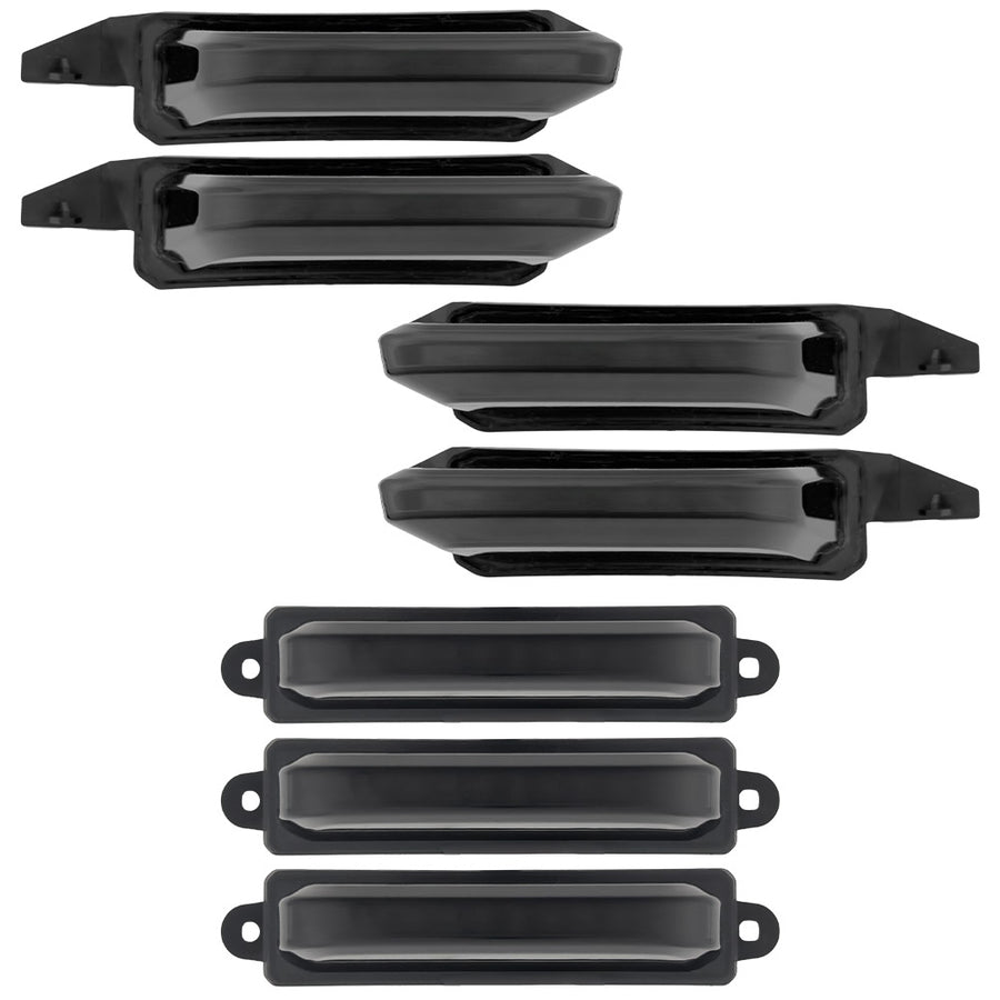 2021-2025+ Ford Raptor Smoked White/Amber Scanning LED Grill + Fender Lights