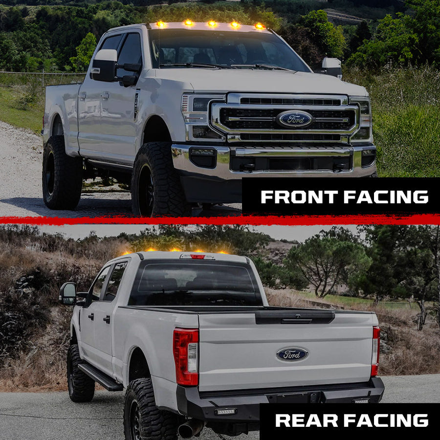 2017-2022 Ford F250 Super Duty 2WAY Smoked White Amber LED Roof Cab Lights