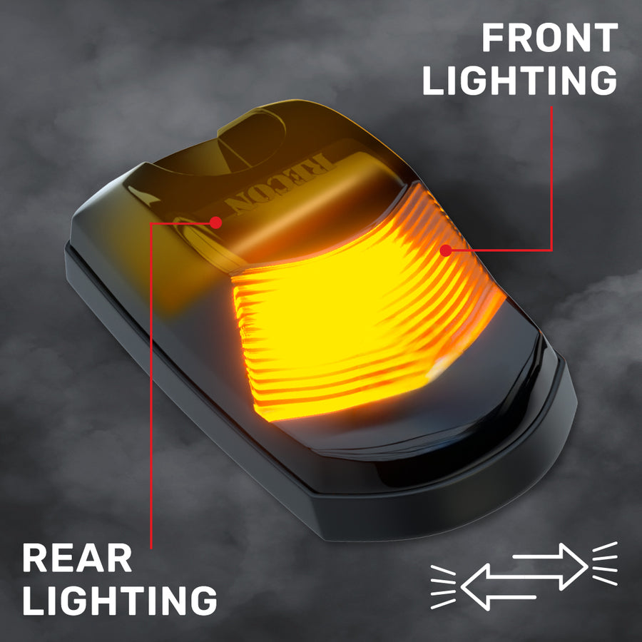 2023-2026+ Ford F250 Super Duty 2WAY Smoked White Amber LED Roof Cab Lights - AutoLEDTech.com