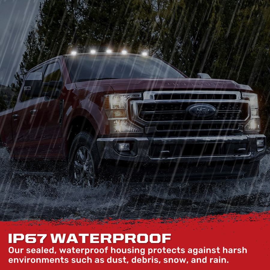 2017-2022 Ford F250 Super Duty 2WAY Smoked White Amber LED Roof Cab Lights