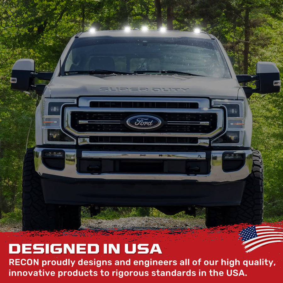 2017-2022 Ford F250 Super Duty 2WAY Smoked White Amber LED Roof Cab Lights
