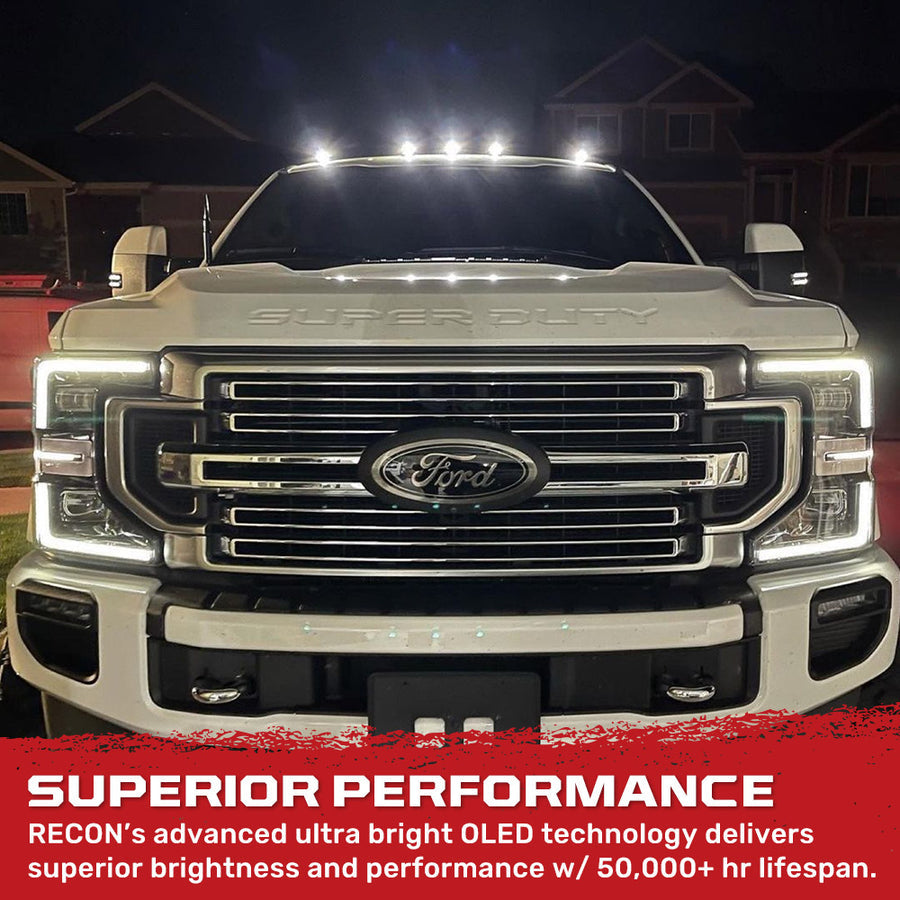 2017-2022 Ford F250 Super Duty 2WAY Smoked White Amber LED Roof Cab Lights