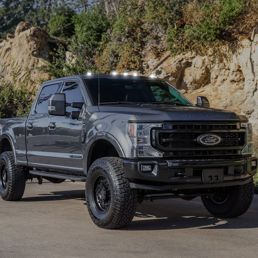 2017-2022 Ford F250 Super Duty 2WAY Smoked White Amber LED Roof Cab Lights