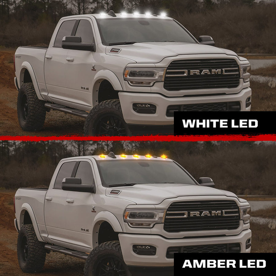 2019-2025 Ram HD 2WAY Smoked White Amber LED Roof Cab Lights