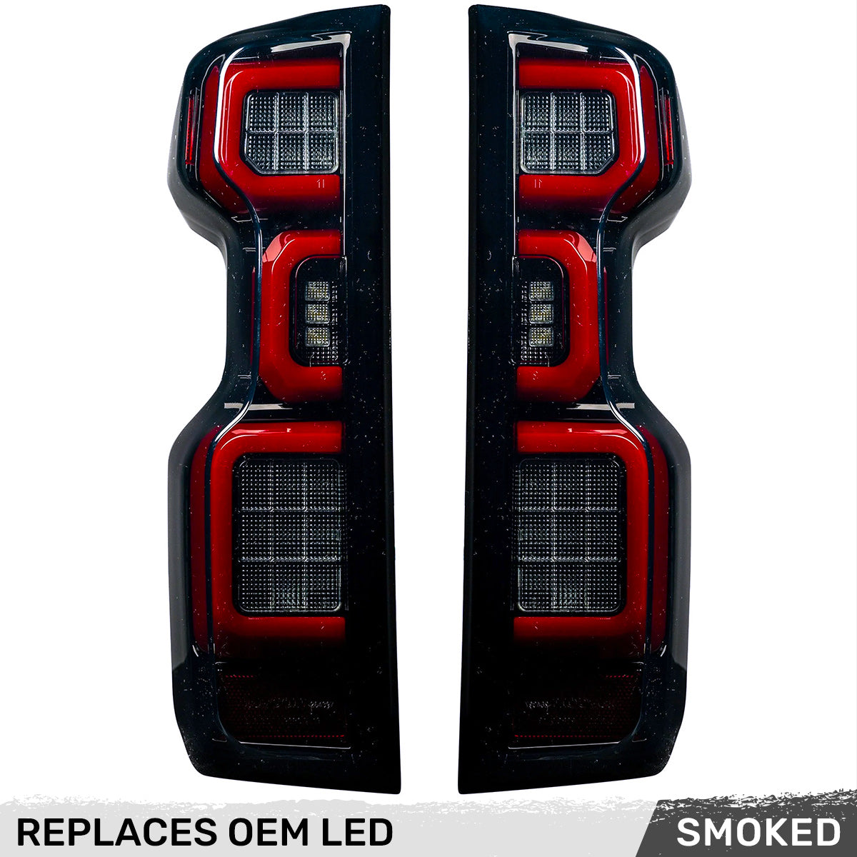 2019-2025 Chevy Silverado Smoked Scanning LED Tail Lights