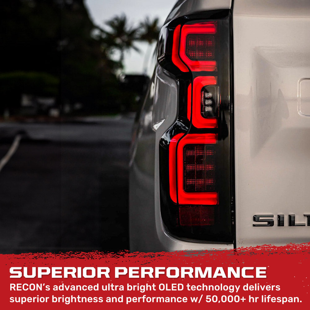 2019-2025 Chevy Silverado Smoked Scanning LED Tail Lights