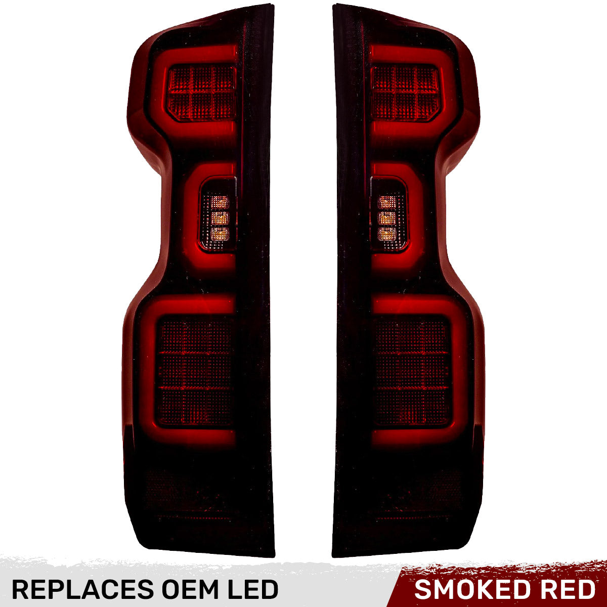 2019-2025 Chevy Silverado Smoked Scanning LED Tail Lights