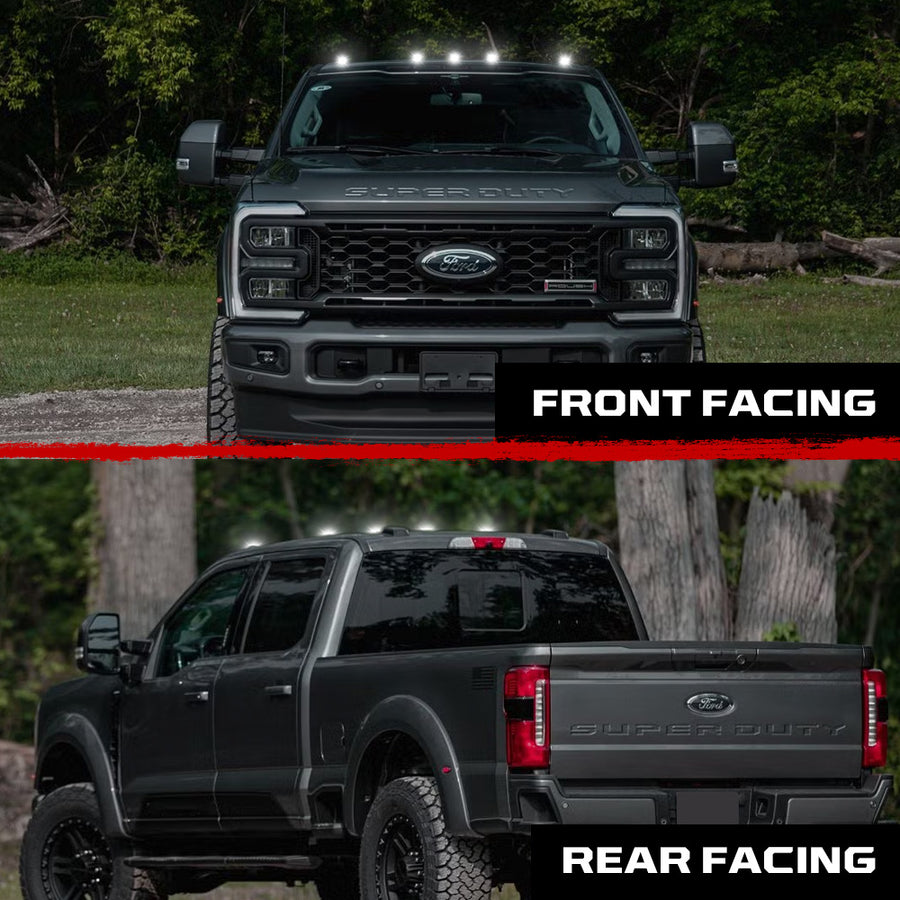 2017-2026+ Ford Super Duty F250 Smoked White Amber LED Mirror Lights - AutoLEDTech.com