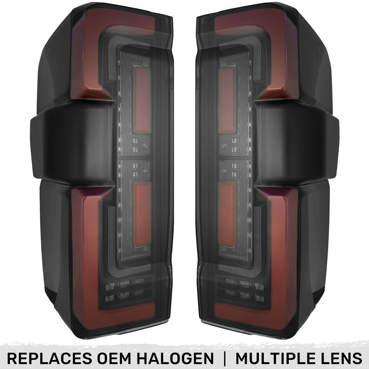 2023-2027+ Ford Super Duty Clear Smoked LED Tail Lights with Startup Sequence - AutoLEDTech.com