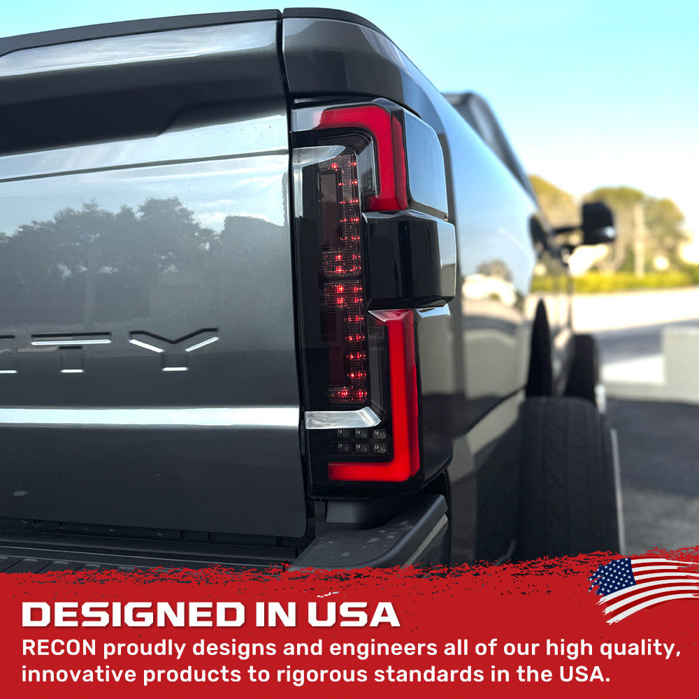 2023-2027+ Ford Super Duty Clear Smoked LED Tail Lights with Startup Sequence - AutoLEDTech.com