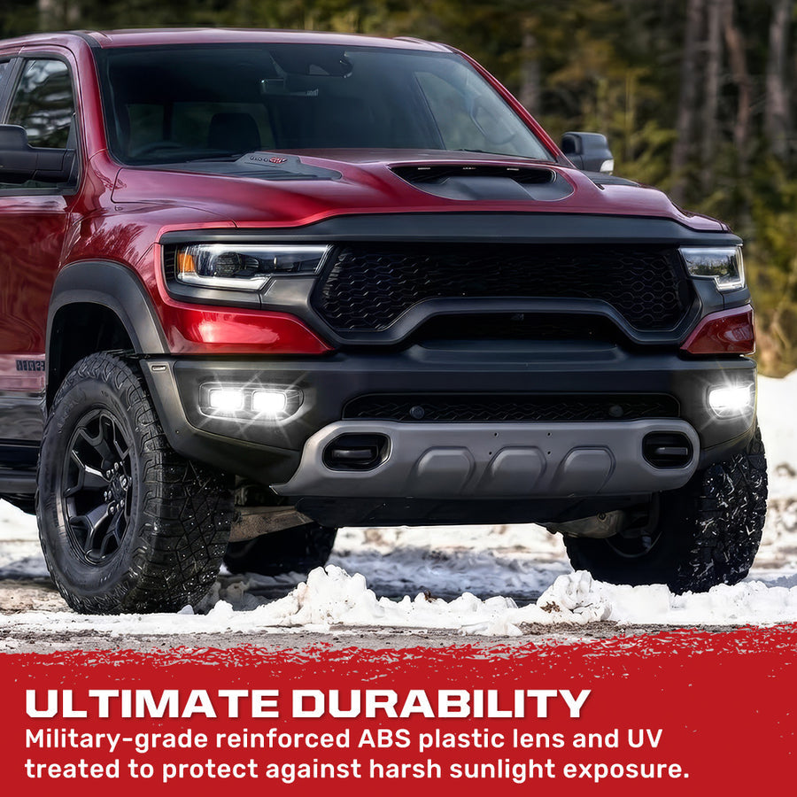 2019-2022 RAM 1500 & HD White Amber LED DRL Fog Lights Pod Kit
