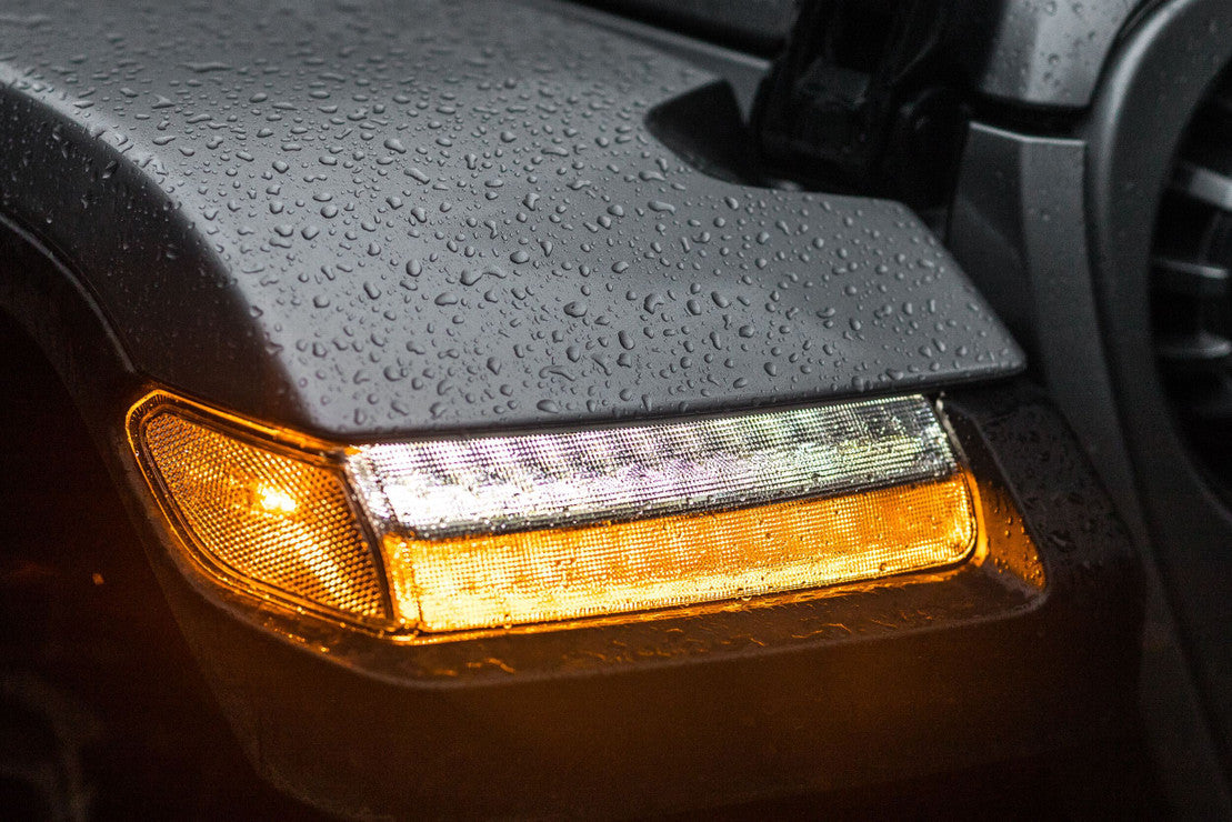 2018-2025+ Jeep Wrangler Gladiator JL JT Smoked LED DRL + Turn Signal Fender Lights