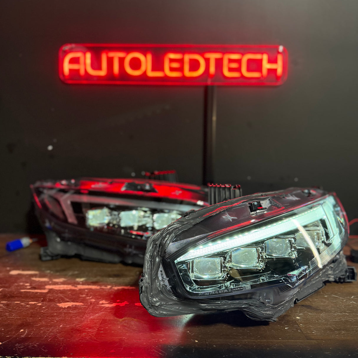2016-2021 Honda Civic RGBW Flow Series XB LED Projector DRL Headlights