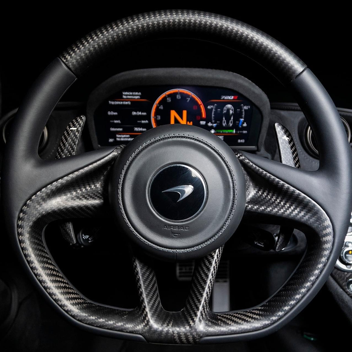 Mclaren 720S 765LT Custom Carbon Fiber Steering Wheel - AutoLEDTech.com