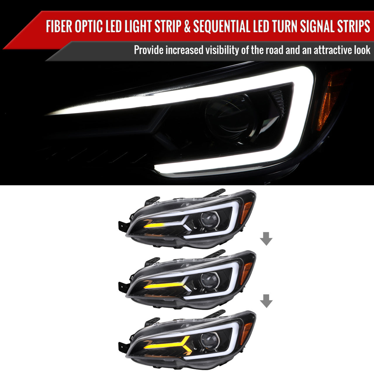 2015-2021 Subaru WRX RGBW Flow Series LED DRL Custom Headlights