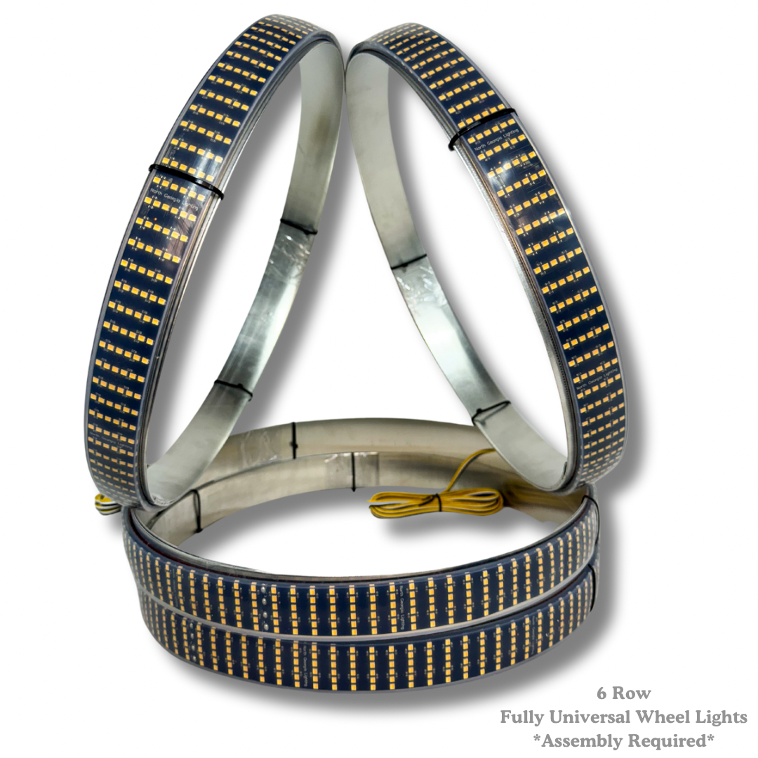 6 or 12 Row Scanning + Turn White LED Wheel Ring Lights Kit