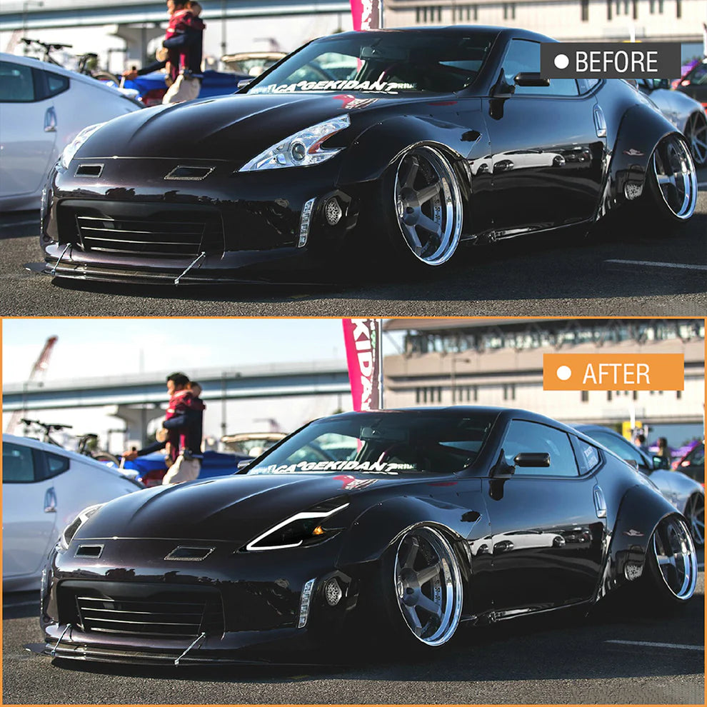 2009-2020 Nissan 370Z Z34 Fairlady RGB LED DRL Headlights - AutoLEDTech.com