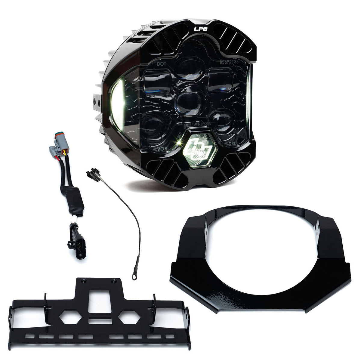 Baja Designs DOT LP6 Street Glide headlight kit contents