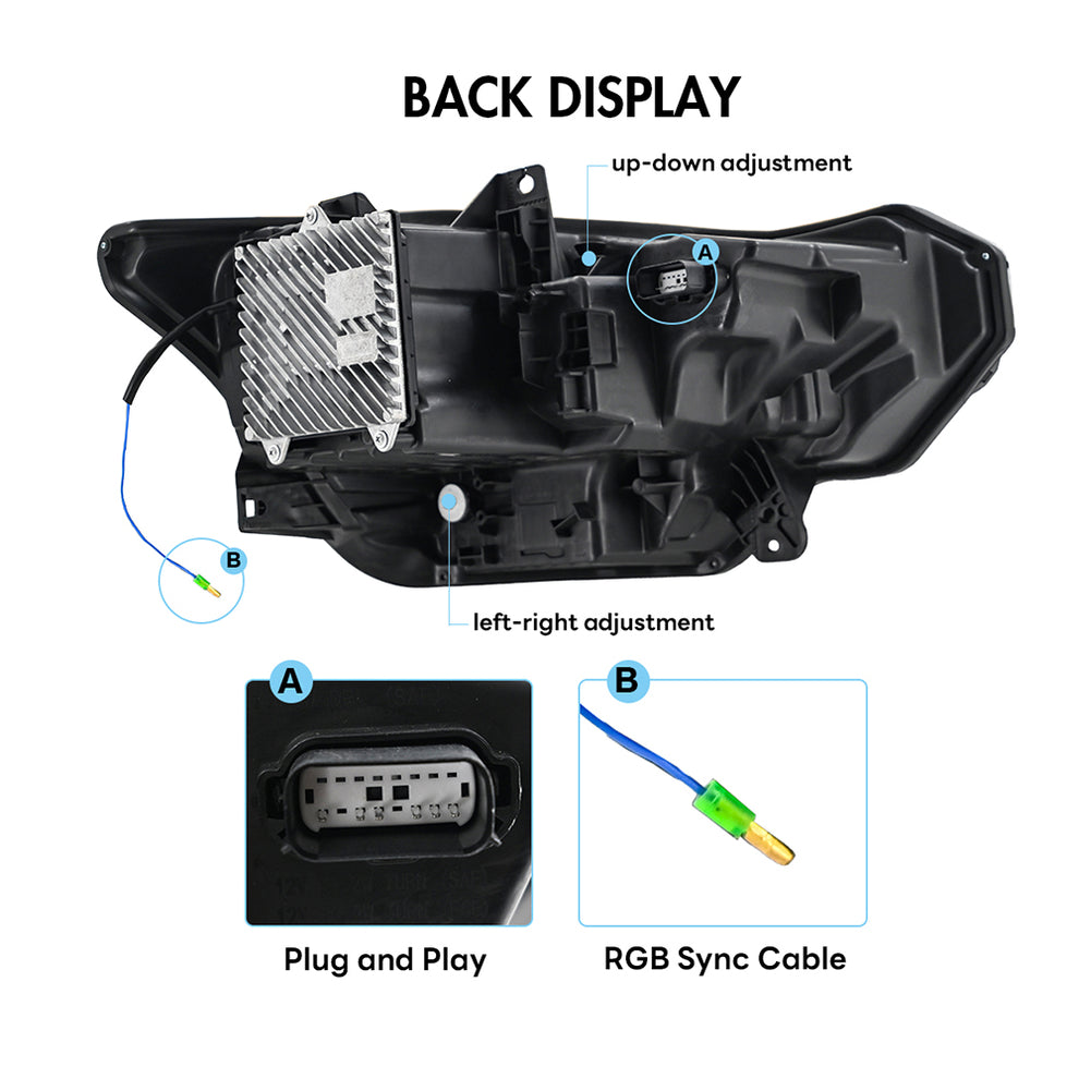 2024-2026+ Ford Mustang S650 RGB Flow Series LED DRL Headlights (old) - AutoLEDTech.com