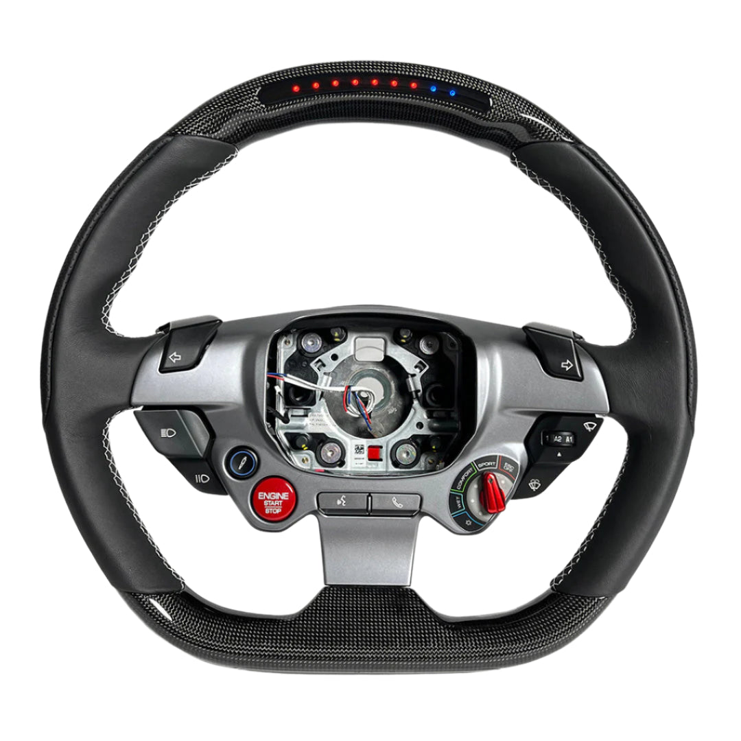 Ferrari 458 488 F12 Custom Carbon Fiber LED Steering Wheel - AutoLEDTech.com