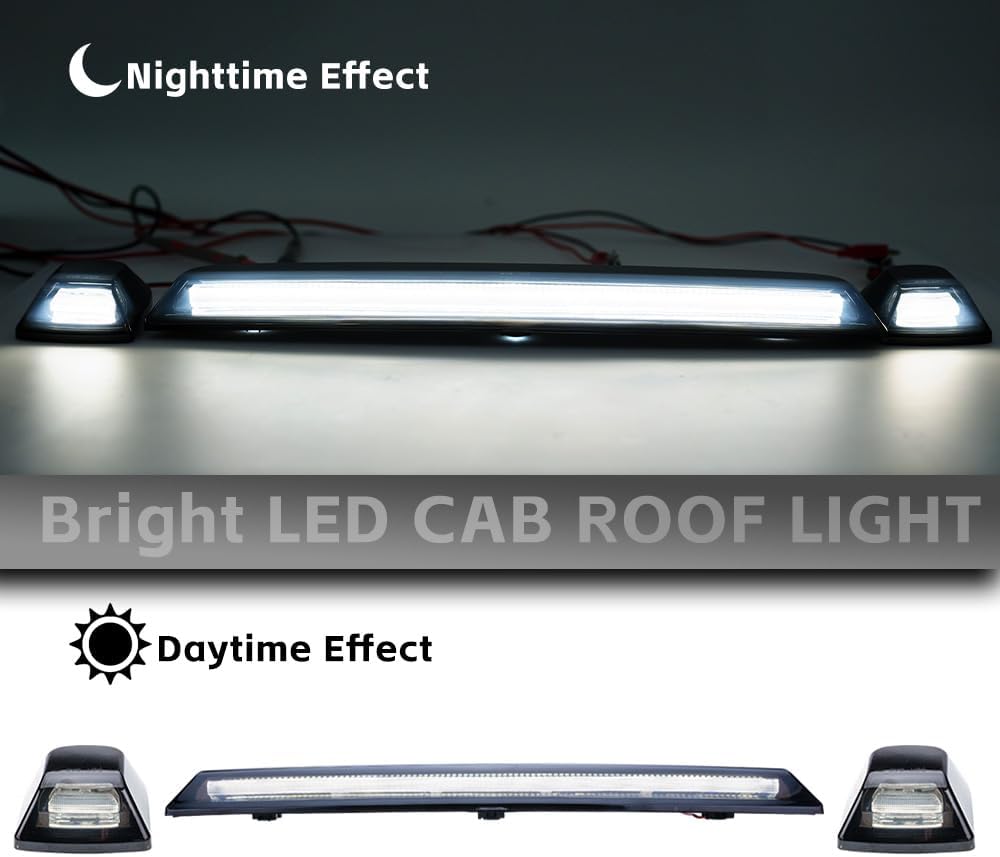 2020-2026+ GMC Chevy HD Smoked White Amber LED Roof Cab Lights - AutoLEDTech.com