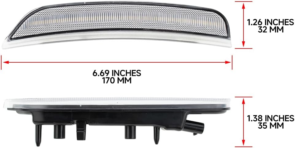 2021-2026+ Dodge Durango Clear Smoked White Amber LED Side Markers